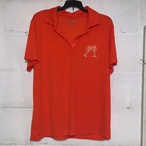 Vibrant APERSOL SPRITZ Orange Polo Shirt with Embroidered Glasses Design
